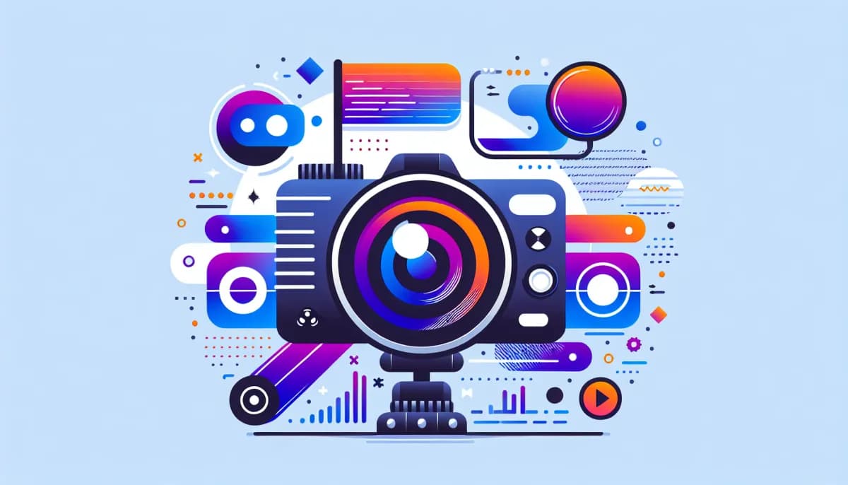 Content creator's desk setup with mirrorless camera, ring light, and microphone in 2026