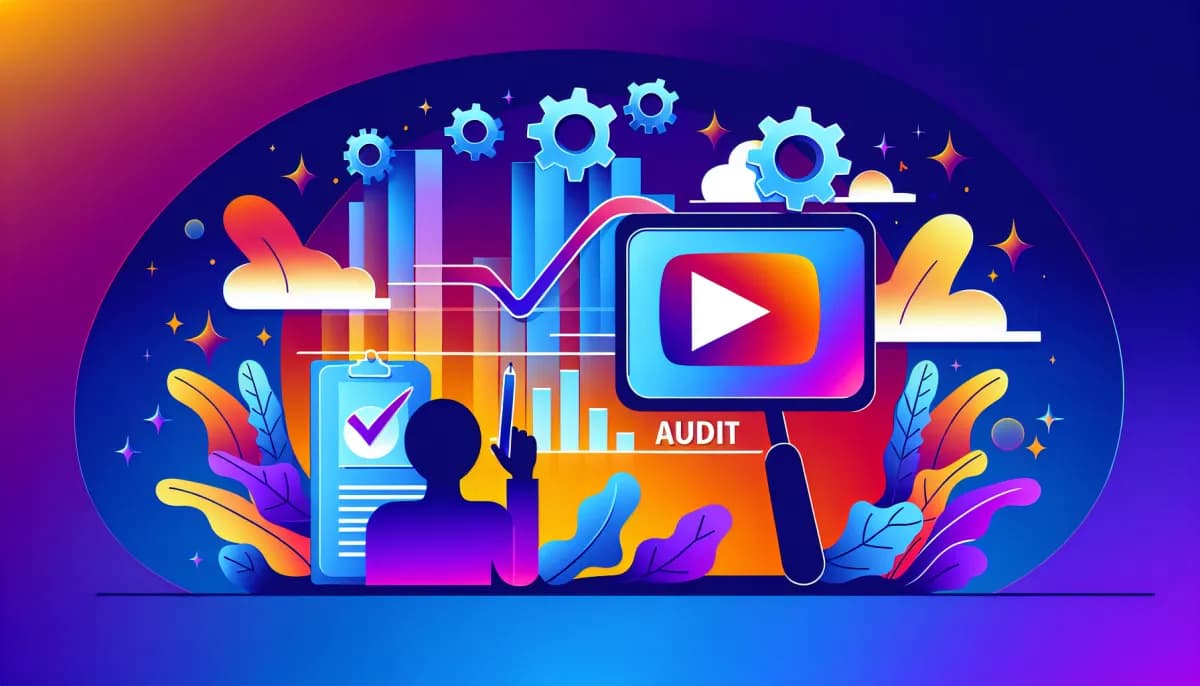 YouTube Studio analytics dashboard showing channel audit metrics in 2026